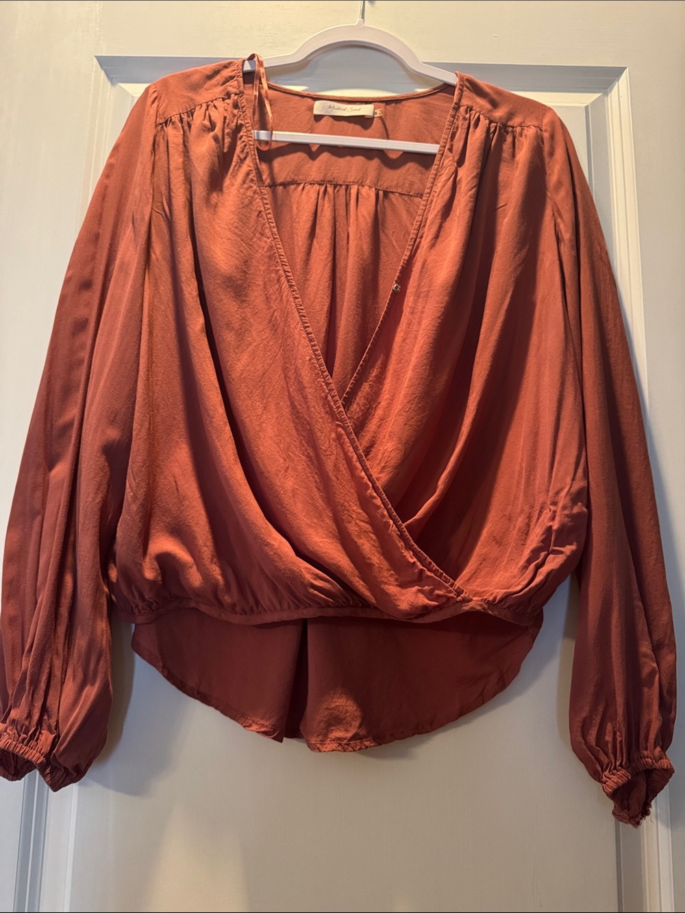 Mustard Seed Rust Wrap Blouse